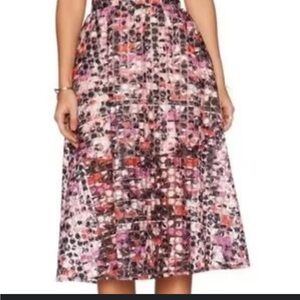 Sam Edelman Floral Midi Skirt | Size 4 | Embroidered Organza | Romantic & Chic